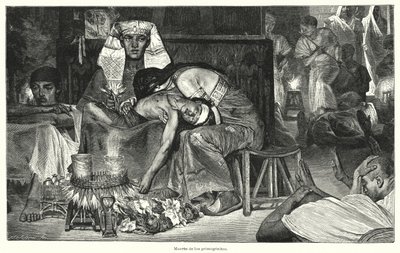 Den førstefødtes død: den siste av Egypts ti plager (litho) av Lawrence (after) Alma Tadema