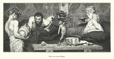Gresk vin (gravering) av Lawrence (after) Alma Tadema