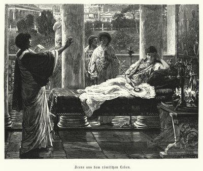 Scene fra livet i det gamle Roma (gravering) av Lawrence (after) Alma Tadema