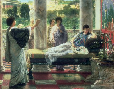 Catullus leser diktene sine i Lesbias hus, 1870 av Lawrence Alma Tadema