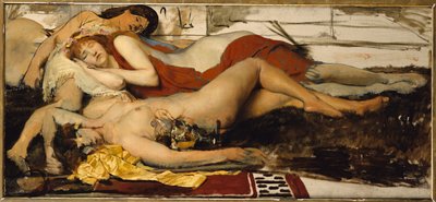 Utmattet Maenides, ca. 1873-74 av Lawrence Alma Tadema