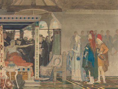 Fredegonda ved Praetextatus' dødsleie av Lawrence Alma Tadema