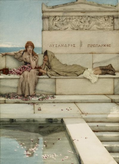 Xanthe og Phaon, 1883 (wc på papir) av Lawrence Alma Tadema