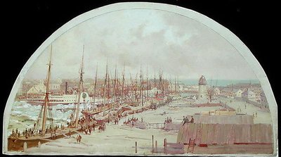 Den store flommen i Chicago i 1849 (olje på lerret) av Lawrence Carmichael Earle