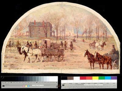 Ogden Residence etter brannen i 1871 (olje på lerret) av Lawrence Carmichael Earle