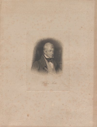 Portrett av den historiske romanforfatteren og poeten Sir Walter Scott 1771-1832, ca. 1840. av Lazarus Gottlieb Sichling