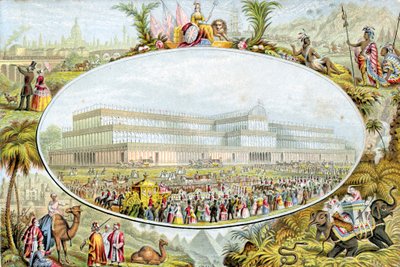 Dronning Victoria ankommer for å åpne den store utstillingen på Crystal Palace, London, 1851 av Le Blond