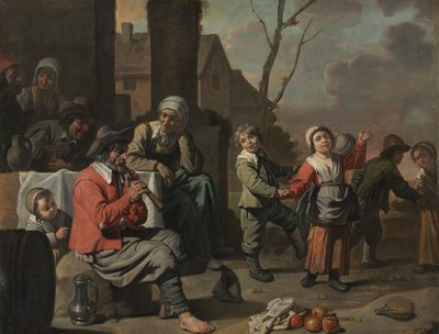 Bondebarn som danser, 1650-tallet. av Le Nain