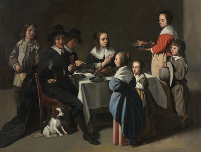 Et familiemåltid, ca. 1645-55 av Le Nain Brothers