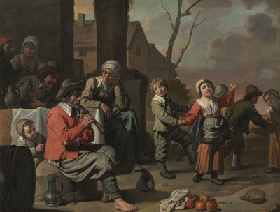 Bondebarn som danser, ca.1650 av Le Nain Brothers
