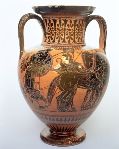 Svartfigur amfora som viser en quadriga, 515–490 f.Kr. (keramikk) av Leagros Group