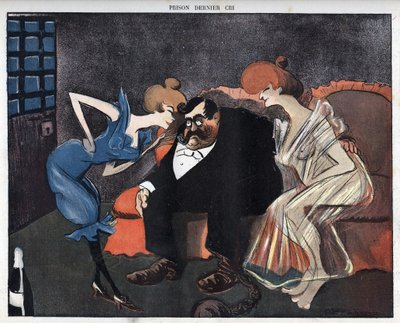 Siste rop fengsel - Humbert ble lovet for min streiket, relatert til saken til bankmannen Marie Alexandre Boulaine, publisert i Le Rire, 6. desember av Leal de Camara