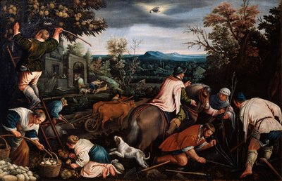 oktober fra serien Årstidene, slutten av 1500-tallet eller begynnelsen av 1600-tallet av Leandro Bassano