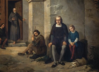 Christopher Columbus med sønnen i klosteret Santa Maria de La Rabida, Spania av Leandro Izaguirre