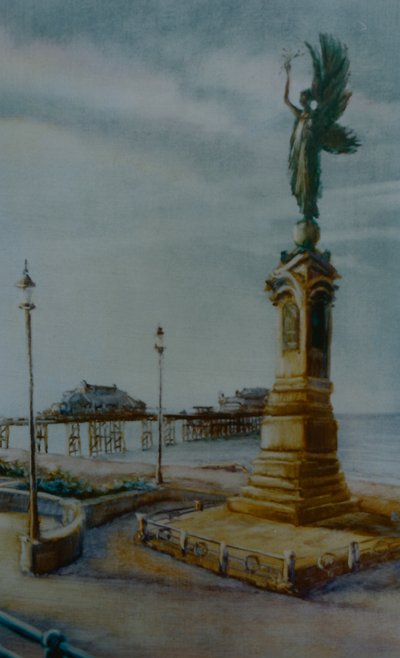 Angel of Hove, 2000 (olje på papir) Brighton-statue av Lee Campbell