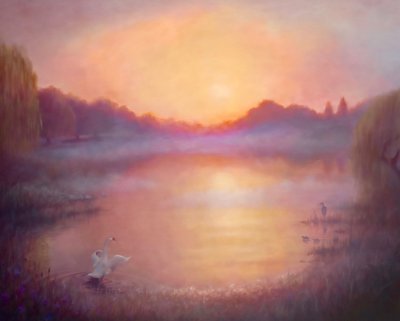 Misty River Morning, 2023 av Lee Campbell