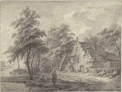 Gård på landevei av Leendert Overbeek