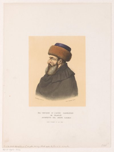 Portrett av Fra Giovanni Battista Cassini Fra Giovanni Ba Cassini Carmelite de Frascati arkitekten ved Mount Carmel (tittel på objekt) av Leendert Springer (I)