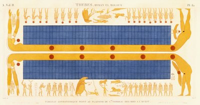 Theben, Byban el Molouk, ca. 1809-1812 (fargegravering) av Legentil (after)