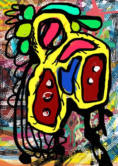 Fargerikt graffitivesen av Lembayung senja studio [Vintage Poster]