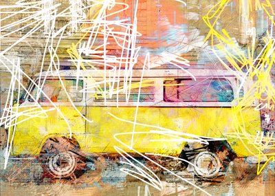 Retro-van-gatekunst av Lembayung senja studio [Vintage Poster]