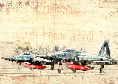 Vintage jagerfly av Lembayung senja studio [Vintage Poster]