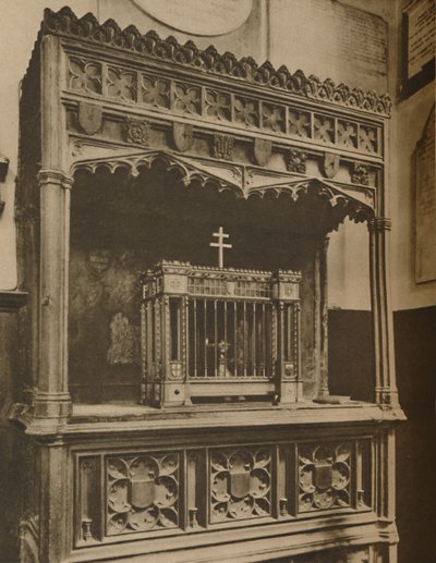 Stadig brennende lampe for vedlikehold av Toc H i Allhallows, Barking, c1935. av Lemere