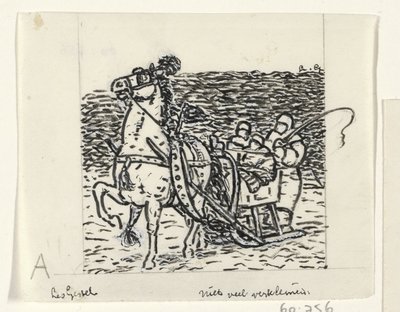 Slede trukket av en hest av Leo Gestel (signed by artist)