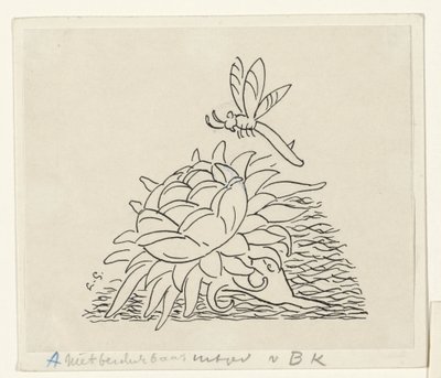 Blomst med en øyenstikker av Leo Gestel (signed by artist)