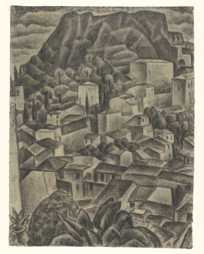 italiensk fjellandsby av Leo Gestel (signed by artist)