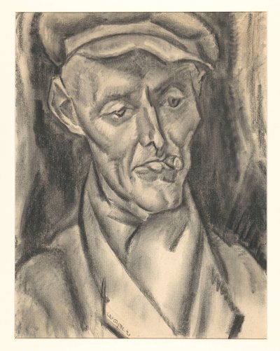 Mann med lue og sigar av Leo Gestel (signed by artist)