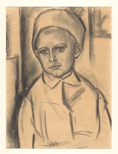 Portrett av en ukjent gutt av Leo Gestel (signed by artist)