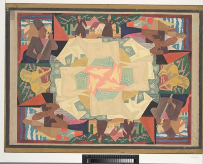 Teppedesignmotiv Holland (design) (tittel på objekt) av Leo Gestel (signed by artist)