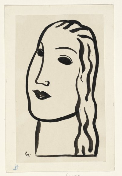 kvinnens hode av Leo Gestel (signed by artist)