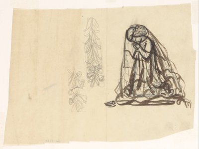 Bedende jente og ornament av Leo Gestel