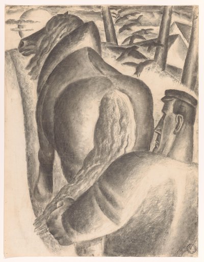 Bonde med plog av Leo Gestel