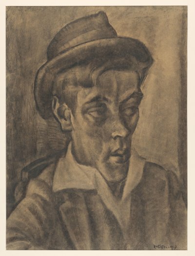 Byste av mann med hatt av Leo Gestel