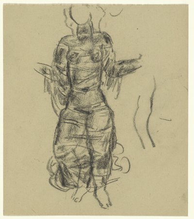 Dansende kvinne i gjennomsiktige draperier av Leo Gestel