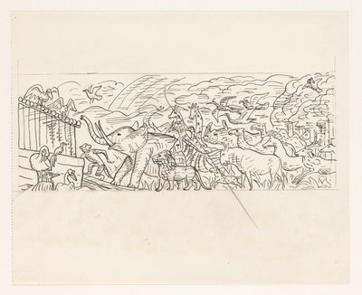 Dyr som går ombord i Noahs ark av Leo Gestel