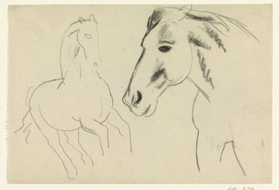 Galopperende hest og hestehode av Leo Gestel
