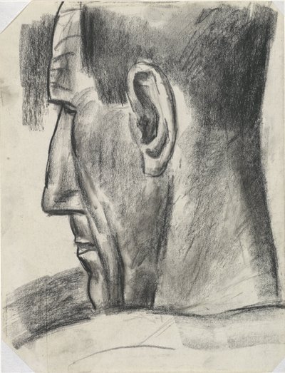 Mannshode sett bakfra i profil Uten tittel av Leo Gestel