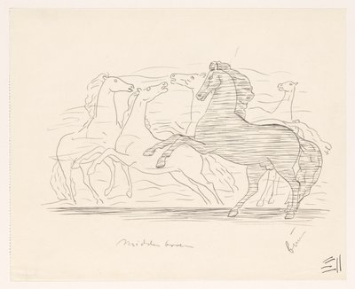 Flok med hester av Leo Gestel