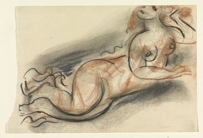 Liggende naken kvinne av Leo Gestel