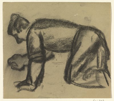 Mann på hender og knær av Leo Gestel