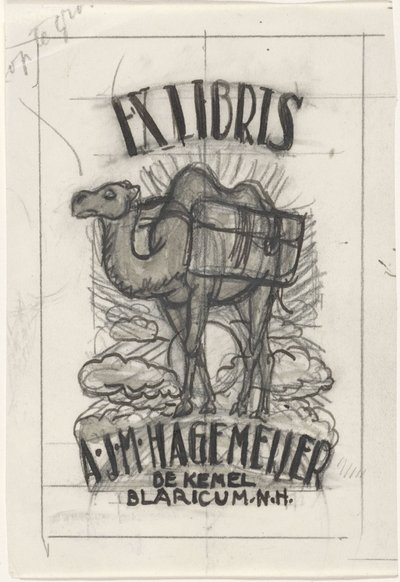 Design for et eks-libris av Antonius Johannes Maria Hagemeijer av Leo Gestel