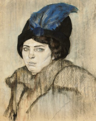 Portrett av Marie Boendermaker-Schoenmaker (kritt og pastell på papir) av Leo Gestel