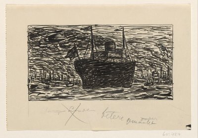 Skipet går inn i Londons havn av Leo Gestel