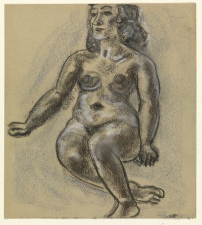Sittende naken kvinne av Leo Gestel