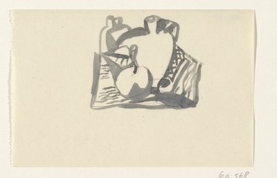 Stilleben med eple og mugge av Leo Gestel