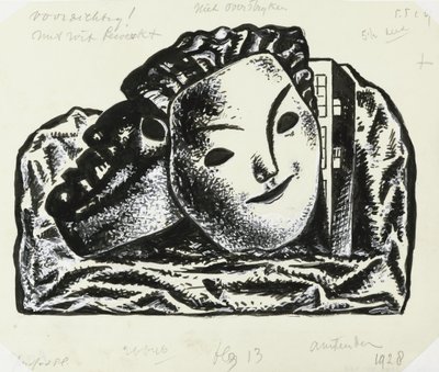 To masker for bygning og bergarter (skisse) av Leo Gestel